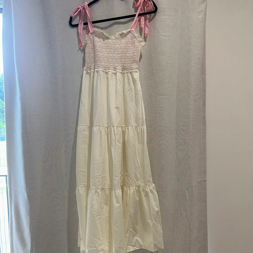 Amazon Pink and Cream Maxi Dress